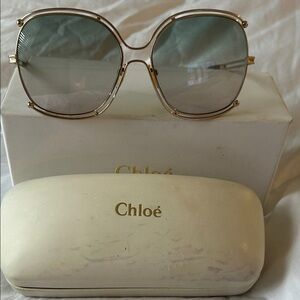 Chloé Gold Frame Sunglasses with Gray Lenses